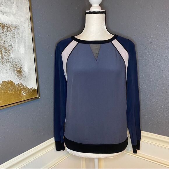Rebecca Taylor Color block 100% Silk Blouse - Picture 2 of 9